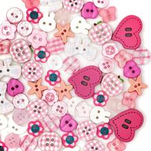 10/18/26/35/48/55/66/78/89/98Pcs Pink Resin Buttons, Heart, Rabbit, Flower, Starfish Multiple Styles, Suitable For Handmade DIY Cream Glue, Hair Clips, Keychains, Clothing Decoration, Fabric Crafts, Soft Color Versatile, Handmade Filler Accessories, Random Styles. - Multicolor - View 11