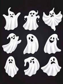 9pcs Various Spooky Face Metal Cutting Dies For Halloween Invitations, Gift Cards, And Scrapbook Embossing Stencils. - One Size Fits All - View 4