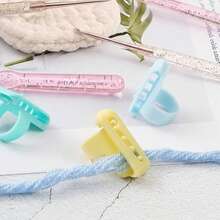 7件組鉤針套組附30個針標記環 + 3個毛線分隔器 DIY 毛線鉤針工具 - 多色 - 查看 6