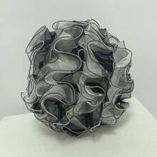 溫馨浪漫歐根紗雙色波浪邊球形燈罩，婚禮餐廳裝飾燈罩，適合多種風格的裝飾配件燈罩 - 雙色黑加白圓球紗燈罩 - 查看 9