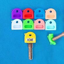 10pcs/Pack, Multiple Colors Available, With Labels, 2.8cm/1.1in Retractable Key Identifiers, Suitable For Most Keys, Soft Touch Key Covers, With Identification Labels, Easy To Identify Door Keys - Fashionable, Easy To Install, Includes Blank And Pre-Printed Labels - Multiple Styles - View 3
