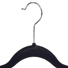 6 Pack Velvet Hangers With Clips Skirt And Pants Slim Space Saving Closet Organization Non-Slip Prevent Creases Swivel Neck Durable Black - Black - View 5