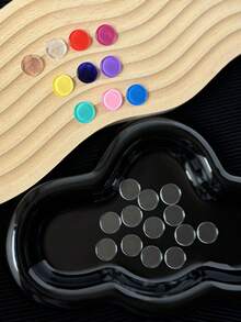 20 piezas de puntas de uñas de muestra para arte de uñas de gelatina de vidrio transparente con bloques de color (transparente), de múltiples formas, unicolor translúcido, para exhibición de combinación de colores - transparente - Ver 2