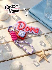 Customized Name Keychain, Personalized Creative Keychain, Bag Charm, Personalized Gift Suitable For Men And Women, Learning Supplies, Suitable For Teenagers, Middle School Students, High School Students, College Students, Lower Grade Students, Exquisite And Romantic, Practical And Fashionable, Travel Storage, Back To School Season - Multicolor - View 7
