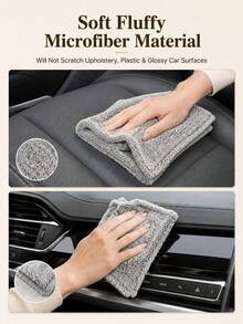 10 buah Handuk Pembersih Mobil Mikrofiber, Sangat Menyerap, Cepat Kering, Dapat Digunakan Kembali dan Dicuci, Kain Pembersih Bebas Serat dan Tahan Minyak, Cocok untuk Detailing Mobil, Dapur dan Pembersihan Rumah - A - View 7