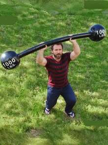 1 buah Barbel Tiup Interaktif, Perlengkapan Pesta Liburan, Dumbbell, Mainan Olahraga Halaman Rumah, Barbel PVC Tebal - A - View 1