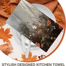 2/4/48pcs Halloween Series Wildflower Forest Ghost Pattern Printed Kitchen Towels - Ultra Soft, Highly Absorbent Polyester Dishcloths And Hand Towels, Perfect For Holiday Decor, Kitchen Decor, Party Decor - Multicolor - View 8
