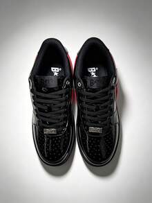 A BATHING APE Men's Retro Sneakers BAPE STA "Shark Face Black" Skate Shoes - Black - View 2