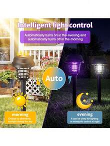4/2pcs Solar Powered Mosquito Killer, Purple Light Mosquito Trap, Outdoor Mosquito Catcher & Garden Landscape Ground Light, Suitable For Garden, Patio, Lawn And Backyard - One Size Fits All - View 5