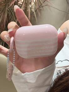 Ins-Style Pro 3/2/3/4 Protective Case, 4 Korean Minimalist Pink Striped English Wireless Bluetooth Apple 1/2 Earphone Cover, Silicone 5 Women's - Baby Pink - View 7