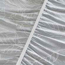 1 pieza Funda elástica para sofá con estampado de hojas en el dobladillo, a prueba de polvo y manchas, protector de sofá de una sola pieza con cobertura completa y elástica, decoración del hogar para la sala de estar, lavable a máquina - Azul Marino - Ver 10