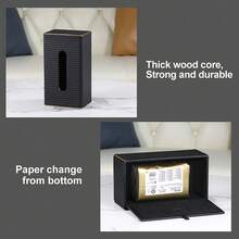 Extra Large Tissue Box, PU Leather Rectangular Tissue Box, Napkin Dispenser, Decorative Storage Box/Organizer, Suitable For Bathroom Vanity, Bedside Table, Coffee Table, Home, Office Desk And Car - Multicolor - View 8