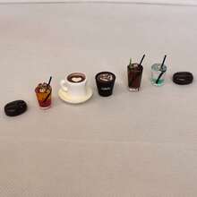 1/3/7件迷你咖啡杯車飾，美式療癒風飲料裝飾，樹脂裝飾品，儀表板、後視鏡飾品，桌面小裝飾，車內療癒裝飾，汽車配件 - 咖啡飲料 - 查看 13