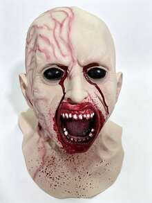 1pc Horror Mouthless Zombie Latex Mask, Realistic Scary Bio-Monster Head Cover, Practical Personalized Thriller Stage Haunted House Escape Room Ghost Face Costume Prop, Durable Exquisite Compact, Perfect For Masquerade Party Dress-Up - Mask - View 9