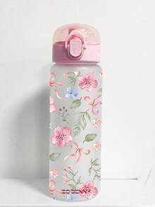 BENNY 780ml Pop-Up Lid Water Bottle, Leakproof Tritan Plastic With Rope Handle, Cute Floral & Bow Design, Direct Drink, Back To School, Christmas Present For Women Teen Girls - Multicolor 1 - View 12