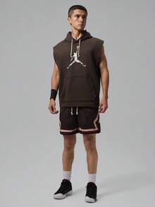 Jordan Sport Hoop Fleece Hoodie Pullover Tanpa Lengan Cepat Kering untuk Pria IQ7265-220 - Coklat - View 6