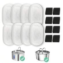Cat Water Fountain Filter Cartridges, Replacement Filters For 108oz/3.2L And 74oz/2.2L Stainless Steel Cat Water Fountains, Pet Water Fountain Filter Replacement Pack - White - View 7