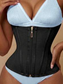 1Pc Colombian Waist Trainer,Waist Cincher Zipper Front Compression Bustier, Women Shapewear, Curves - Multicolor - View 21
