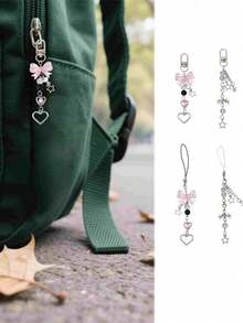 Women Bow Keychain, Cute Delicate Bow Pendant Bag Charm, Sweet Style Key Chain For Girls - Multicolor - View 3