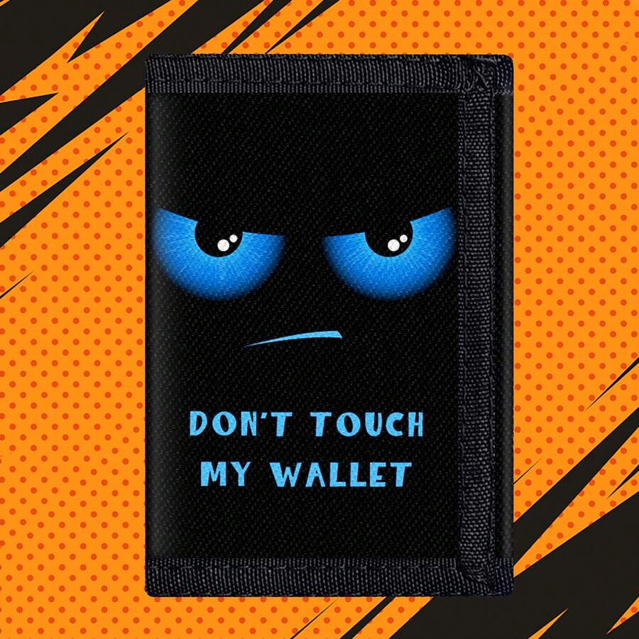 Personalized Wallet, Teenager Coin Purse, Clip-On Design, Don't Touch My Wallet Eye Series Card Holder, Black