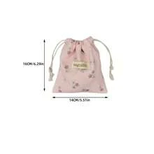 Round Dot Diamond Grid Bow Small Floral Drawstring Pouch, Perfect For Storing Travel Toiletries, And Can Also Be Used As A Decorative Gift Bag Suitable For Storing Lipstick, Accessories, Cosmetics, And Small Items - Multicolor - View 11