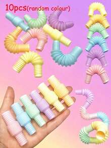 5/10/20Pcs Pop Tubes Random Color Sensory Toys, Fingertip Tubes Christmas Gifts, Connectable, Assembled And Stretchable - Multicolor - View 9