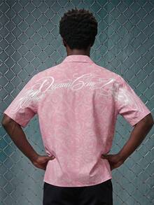 EVRINFINITE Boxy Cropped Casual Vintage Pink Rose Patterned Floral English Print Short Shirt - Multicolor - View 2