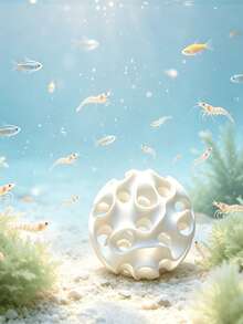 彎曲穿孔球形水族躲避屋,光滑材質適用於魚類與蝦類,多通道洞穴結構,小型魚蝦繁殖庇護所,創意魚缸裝飾 - 歡樂水族 - 查看 8