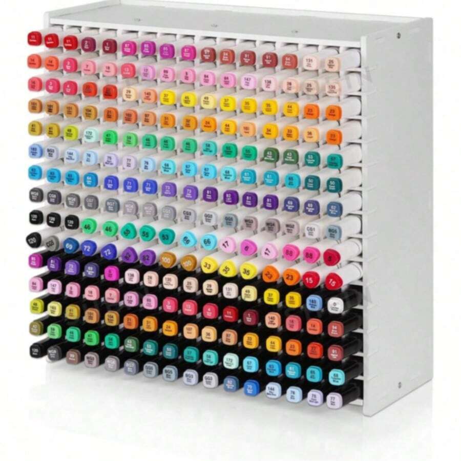 1 Set Large Color Coded Marker Set | 240+ Vibrant Colors, Comes With Storage Box, Suitable For School Projects, Art Classes And Student Artists - White - View 1