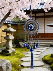 1pc Turkish Blue Evil Eye Wind Chime, Metal Bell Hanging Decor, Multi-Purpose Home Wall Door Car Decoration, Lucky Blessing Traditional Amulet, Hook Sold Separately - Multiple Styles - View 14