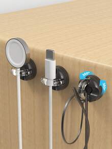 Rotating Suction Cup Open Cable Organizer, Entryway Kitchen Storage Hook, Multi-Functional Storage Gadget - Multicolor - View 8