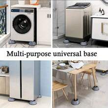 Washing Machine Feet Pads, Universal For Top Load And Front Load Automatic Washers, Shock Absorbing Anti-Slip Furniture Risers, Heightening Quiet Stable Pads - Furniture Leg Pads - View 2