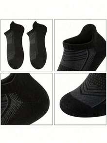 1/3/5/6/10/15 Pairs Unisex Casual Low-Cut Short Socks, Home Leisure Sports Socks - Black - View 3