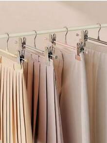 Coated Adjustable Pant Hangers, Available In 5/10/20 Pack, Rust-Proof Non-Slip No-Mark Clips, Multi-Functional For Pants & Skirts, Household Laundry Storage, No Fabric Damage - View 8