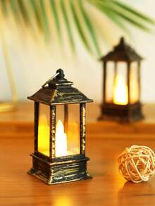 1PC Mini Retro Decoration Lantern Light For Home Decoration, With Battery, Indoor Room Desktop Decoration Night Light, Mini Wind Light, Suitable For Holiday, Party, Wedding Decoration, Bedroom Decoration LED Candle Light,Chrismas Decor Light - House-shaped Lantern - View 13