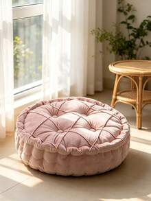 Solid Color Square Tie-On Chair Cushion, Thickened Pleated Filled Seat Pad, Soft Velvet Non-Slip Dining Chair Pad, Suitable For Home Kitchen Office - Multicolor - View 9