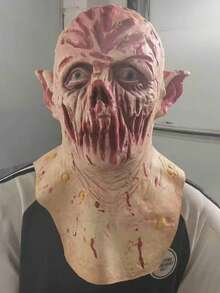 1pc Horror Mouthless Zombie Latex Mask, Realistic Scary Bio-Monster Head Cover, Practical Personalized Thriller Stage Haunted House Escape Room Ghost Face Costume Prop, Durable Exquisite Compact, Perfect For Masquerade Party Dress-Up - Mask - View 5