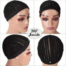 Men's Cos Wigs, Non-Adjustable Elastic Mesh Caps, Diy Hairstyle Mesh Caps, Crochet Mesh Caps, Suitable For All Races, Can Increase Hair Volume, Breathable And Comfortable, Black Mesh Caps, Natural - Multicolor - View 2