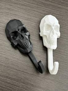 Skull Wall Hook, Creative Gothic Style Towel Hook, Vintage Skull Bone Coat Rack, Bathroom Towel Rack, Entryway Key Holder, Bedroom Door Storage Hook, Halloween Punk Style Wall Decor - Multicolor - View 6