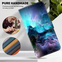 GLANDOTU Aurora Cloud PU皮革翻蓋式手機殼，附支架，防震保護殼，兼容多個品牌與機型 - 彩色 - 查看 4