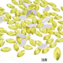 100顆/包 7*15mm 橄欖形水鑽，壓克力銀色底平背水鑽，尖頭橄欖形不對稱無孔水鑽，適用於舞蹈服裝、包包、鞋子DIY裝飾 - C - 查看 6