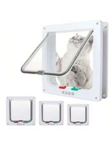 Cat & Dog Door White 4-Way Locking Pet Door, Indoor/Outdoor Universal, Windproof & Waterproof - XL - View 2