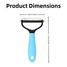 2pcs Random Color Stainless Steel Pet Combs, Double-Sided Dog & Cat Grooming Brushes, Efficient Hair Removal Tool For Long-Haired Pets, Removes Knots And Loose Fur, Durable Steel Construction - View 3