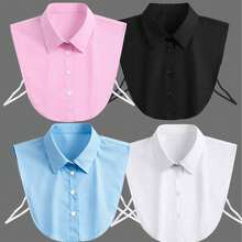 4pcs/2pcs/1pc Women's White Pointed Collar Detachable Shirt Collar, Fake Collar, Sweater Underlayer, Sleeveless Shirt, Multifunctional Vest Shirt, Collar Shirt, Fake Half Shirt, Artificial Fake Collar, Suitable For Business Casual All Seasons, Office Wear, Holiday Gift (Button Color Random) - Multicolor - View 20