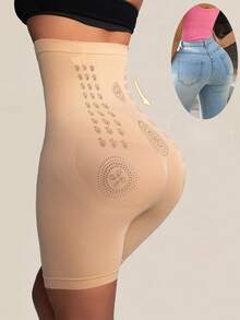 1件高腰收腹塑身褲 腰部塑形短褲 女款修身塑身內褲 提臀塑身褲 - 杏色 - 查看 9