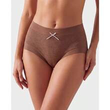 5-Pack Women's High Waist Ribbed Panties, Bow Decor, Odor Resistant, Breathable, Skin Friendly, Soft Stretch, 3D Hip Shaping, Daily Wear - Multicolor - View 1