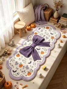 1 pieza Alfombra decorativa minimalista con lazo morado, decoración de dormitorio, alfombra pequeña, alfombra, decoración del hogar, alfombra de sala de estar, alfombra pequeña de sala de estar, alfombra de dormitorio, decoración del hogar de sala de estar, alfombra de exterior, alfombra lavable, regalo de graduación - Lazo morado - Ver 3