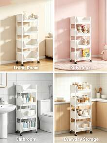 Multi-Tier Home Storage Rack, Simple Movable Balcony Organizer, Floor Standing Shelf, Rolling Utility Cart, Multi-Layer Living Room Book & Bag Storage Rack, Mobile Kitchen Fruit & Vegetable Basket - View 10