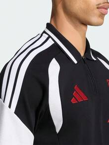 Adidas 男士 LFC POLO 針織領短袖 T 恤 BK5793 - 黑紅色 - 查看 5