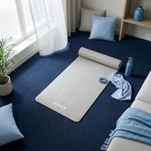 MUUK 1 pieza Tapete de yoga antideslizante de 150x60 cm con 8 mm de grosor|Correa de Transporte, Resistente y Cómoda | Ideal para Ejercicio en Casa, Gimnasio, Parque, Viajes, Meditación y Estiramientos - Gris Claro - Ver 3